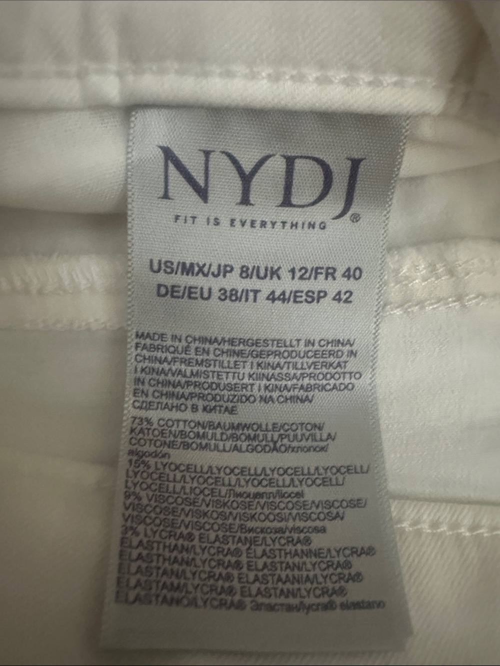 NYDJ Women’s White Briella Shorts Size 8 - Picture 5 of 5